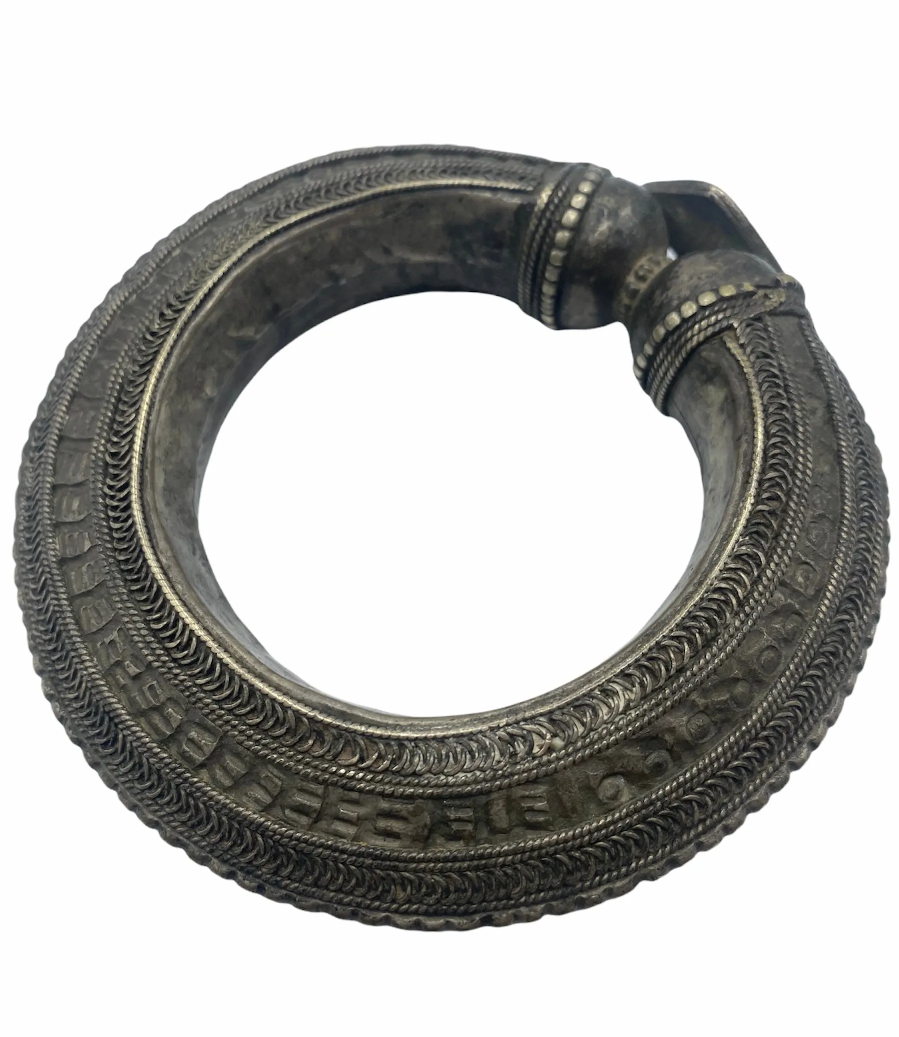 Yemeni Alloy Repousse Cuff Bracelet