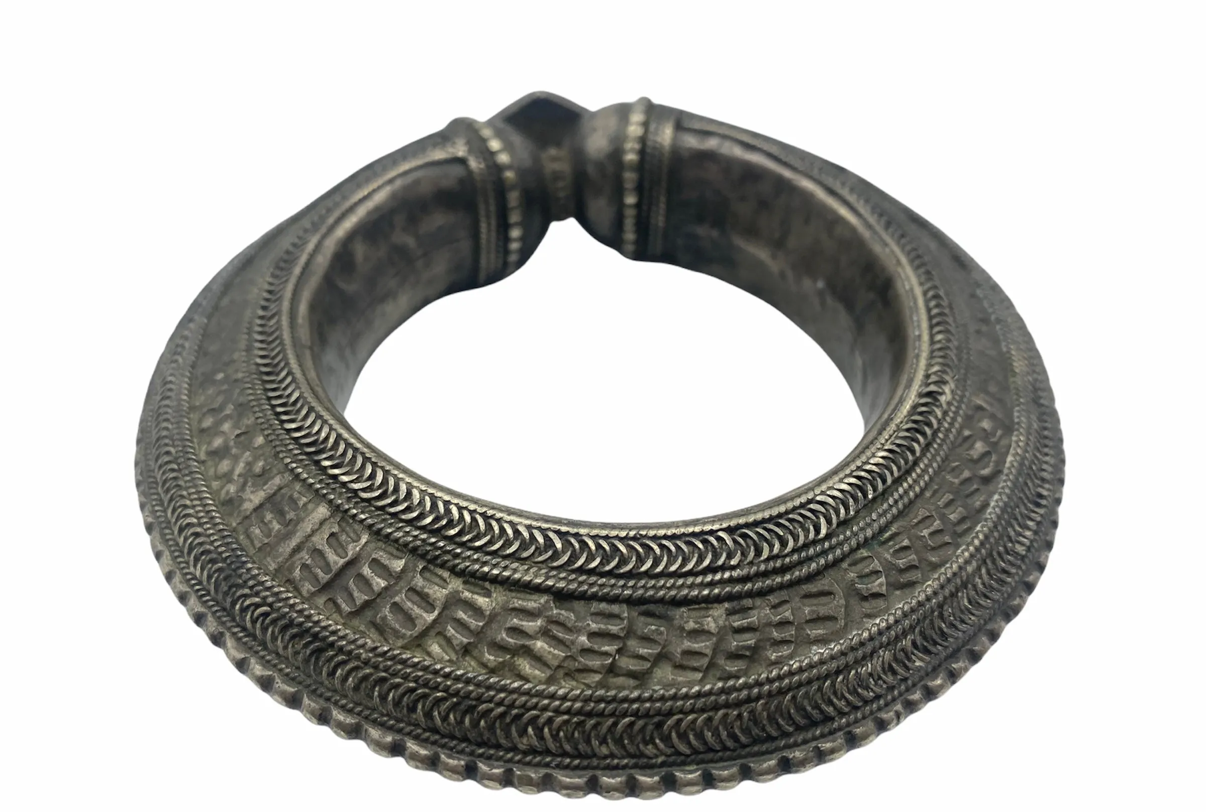 Yemeni Alloy Repousse Cuff Bracelet